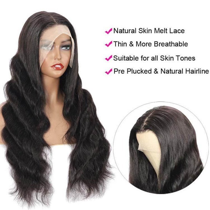 Straight/Body Wave 13*4 Lace Frontal Wigs Human Hair Pre Plucked Real Hd Lace Wig 150% Density