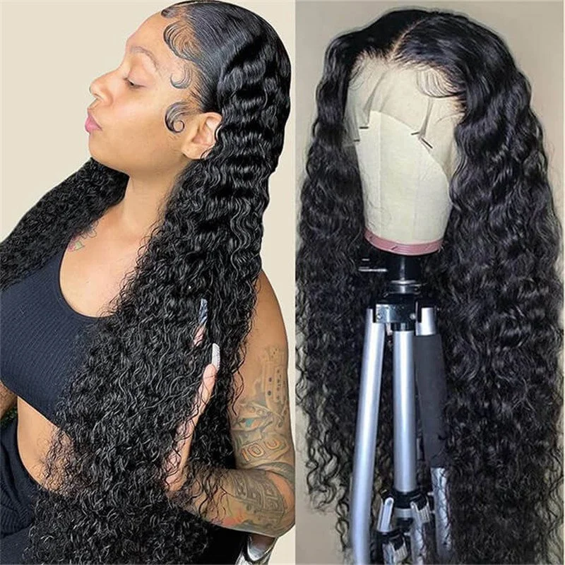 Hd Lace Wigs Realistic 13*4 Lace Front Wigs Human Hair Deep Wave 5*5/4*4 Transparent Lace Closure Wigs