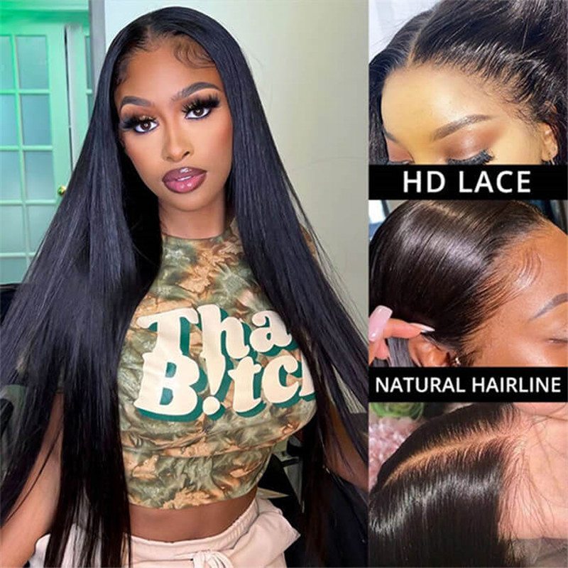 Straight/Body Wave 13*4 Lace Frontal Wigs Human Hair Pre Plucked Real Hd Lace Wig 150% Density