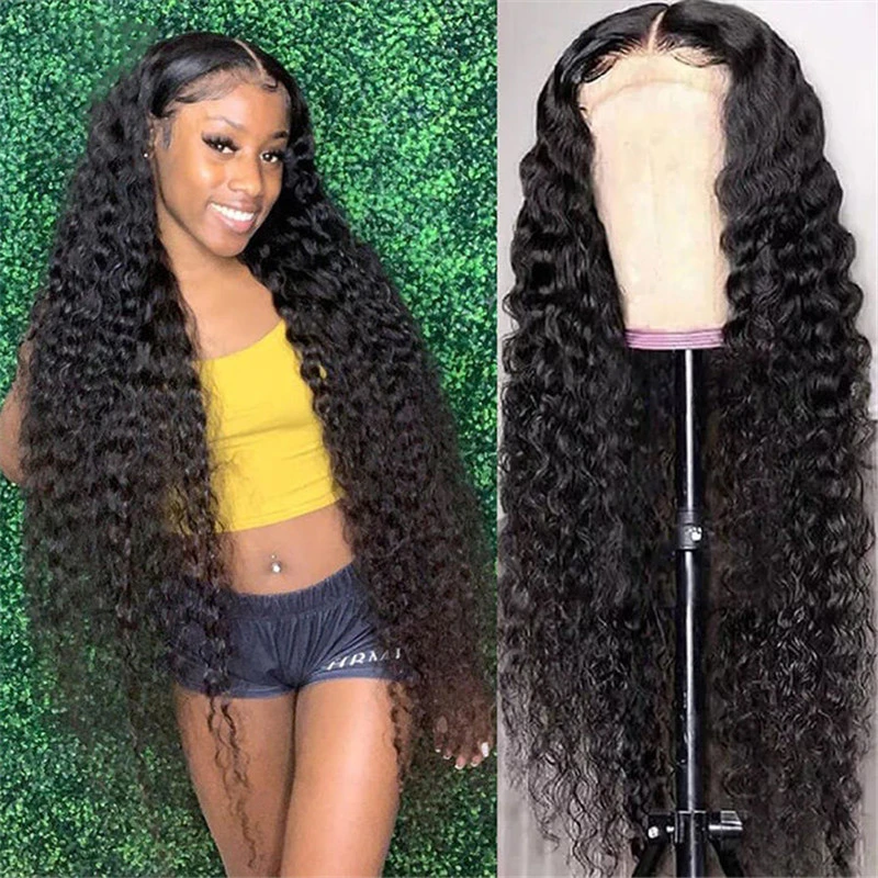 Deep Wave 13X4 Hd Lace Front Wigs Pre Plucked Undetectable Human Hair Glueless Wig With Baby Hair