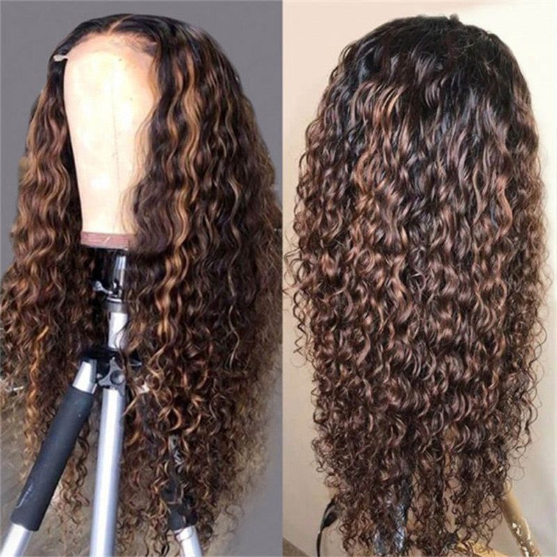 1B/30 Highlight Water Wave Hd Lace Front Human Hair Wet And Wavy Wigs Pre Plucked