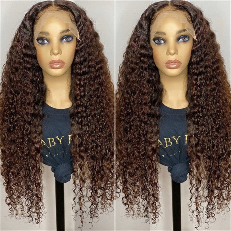 #4 Chocolate Brown Colored  13*6 Hd Lace Front Wig Human Hair Wigs Skin Melt For Black Women