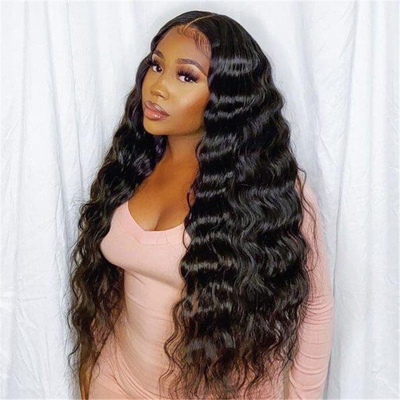 Transparent Hd Lace Wig Shake And Go Loose Deep Wave Human Hair T Part Lace Wig Pre Plucked Realistic Look