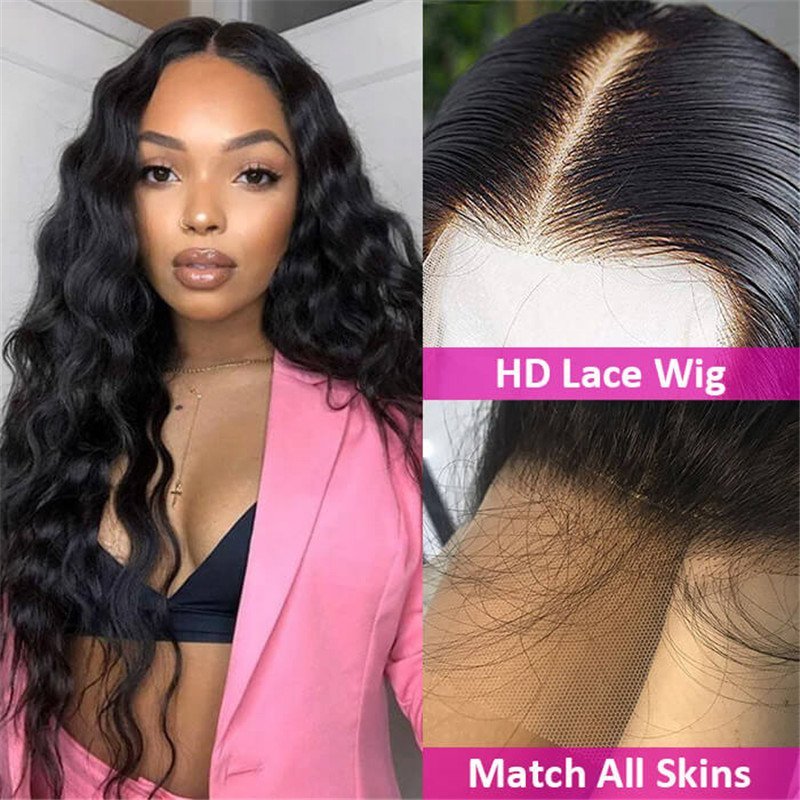 Transparent Hd Lace Wig Shake And Go Loose Deep Wave Human Hair T Part Lace Wig Pre Plucked Realistic Look