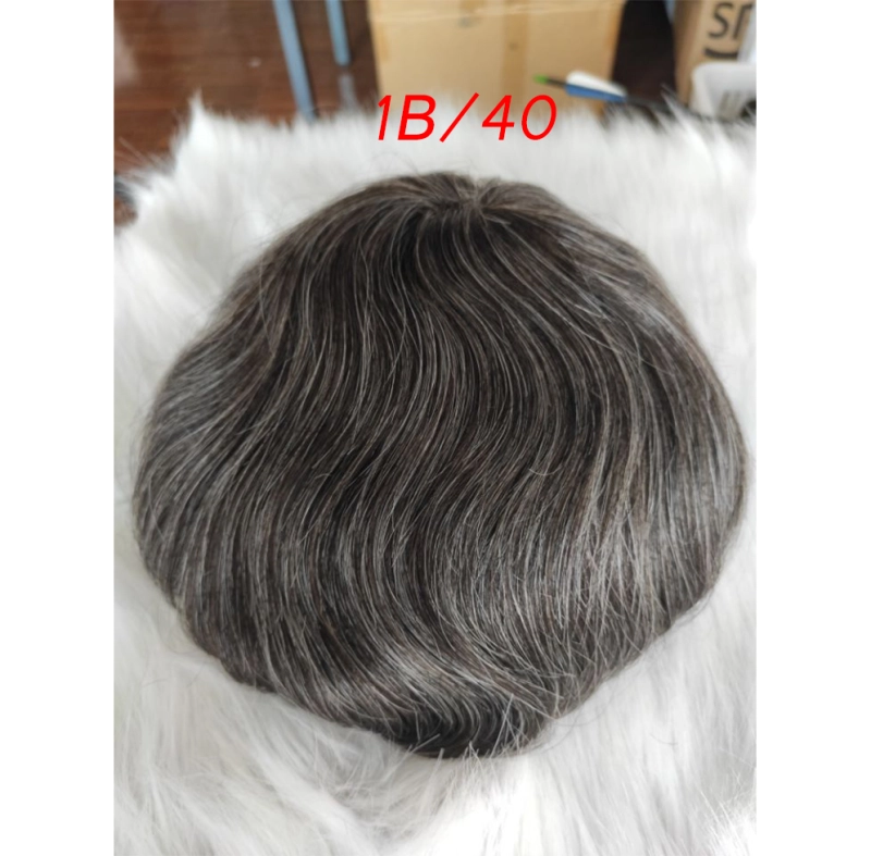 Men Wigs Human Hair Toupee Thin Skin Pu Male Wig Hair Prosthesis Men Toupee Hair 8x10inch Replacement System Remy Hair Pieces 7# Brown