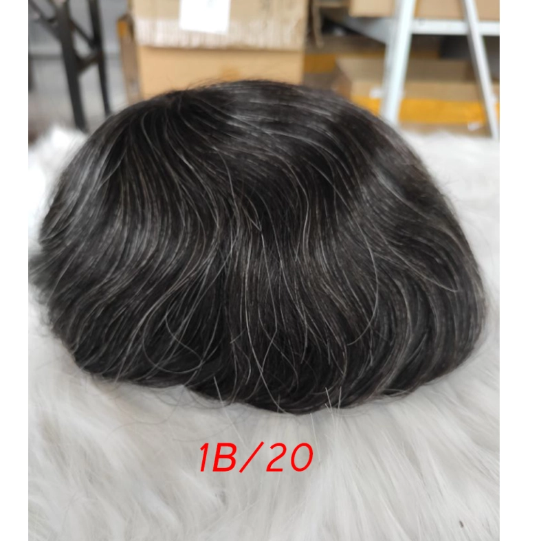 Men Wigs Human Hair Toupee Thin Skin Pu Male Wig Hair Prosthesis Men Toupee Hair 8x10inch Replacement System Remy Hair Pieces 7# Brown