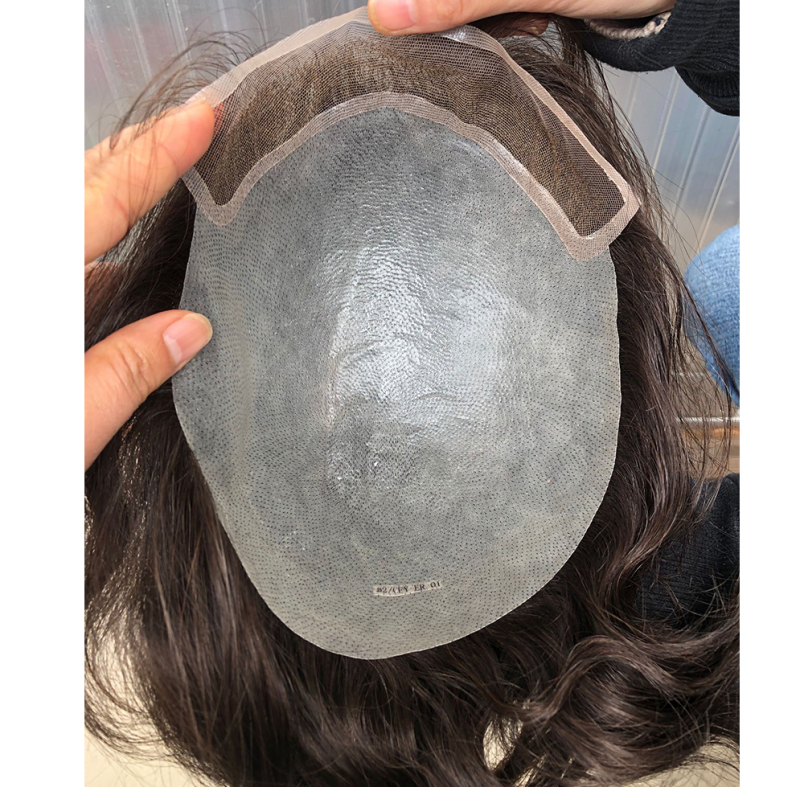Men Wigs Human Hair Toupee Thin Skin Pu Male Wig Hair Prosthesis Men Toupee Hair 8x10inch Replacement System Remy Hair Pieces 7# Brown