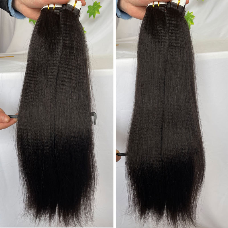 Yaki Straight Hair Tape In Hair Extensions Brazilian Remy Tape Hair 40pcs For Black Women Skin Weft Tape Glue In Hair Extensions