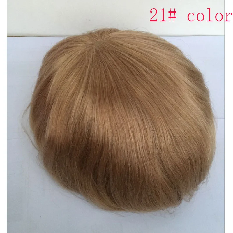 Men Wigs Human Hair Toupee Thin Skin Pu Male Wig Hair Prosthesis Men Toupee Hair 8x10inch Replacement System Remy Hair Pieces 7# Brown