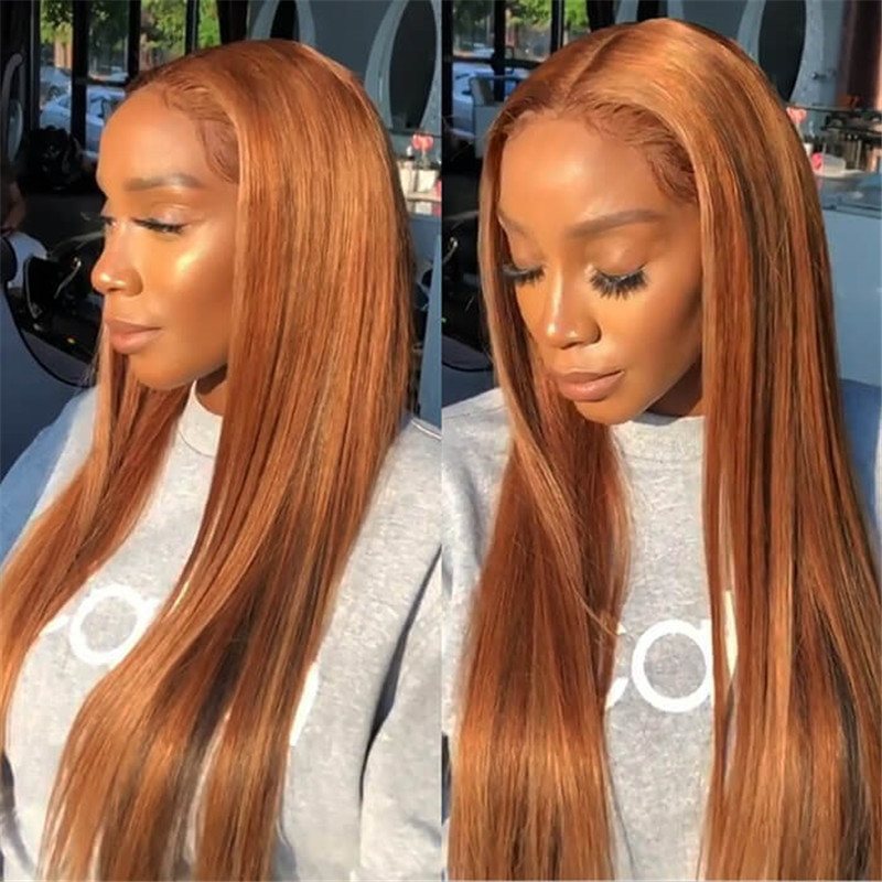 #30 Chestnut Brown Color Human Hair Wigs 13*6 Hd Lace Frontal Wig Pre Plucked Hairline