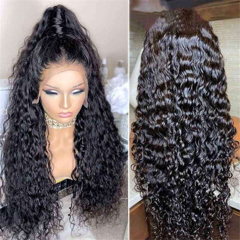 Water Wave 13*4 Lace Frontal Wigs Human Hair Pre Plucked Real Hd Lace Wig 150% Density