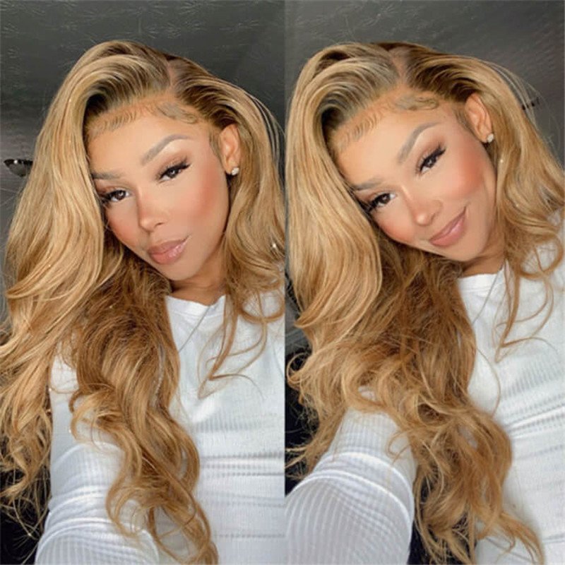 #27 Colored 13*4 Hd Lace Frontal Wigs Pre Plucked Straight /Body Wave/ Curly /Deep Wave