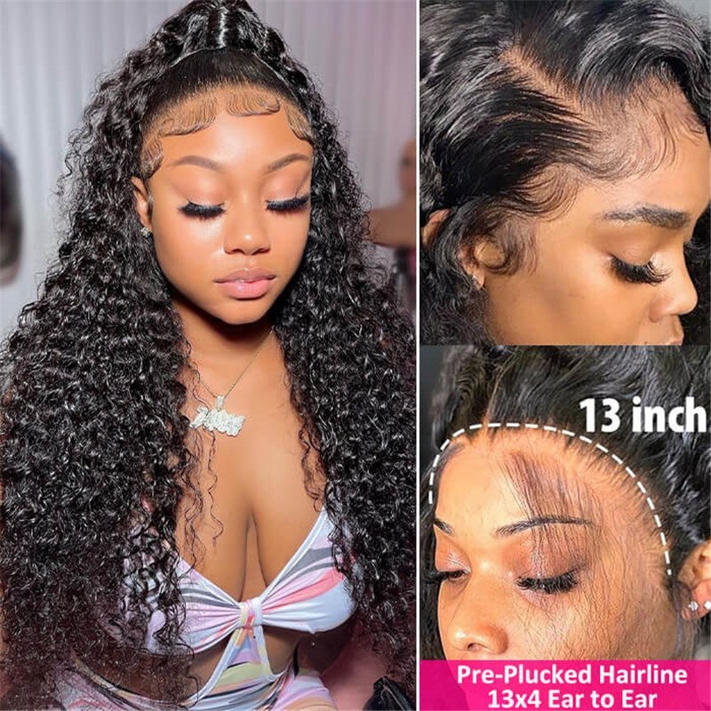 Skin Melt Hd Lace Wigs Curly Hair 13*4 Lace Front Human Hair Wigs For Women Glueless Lace Wig