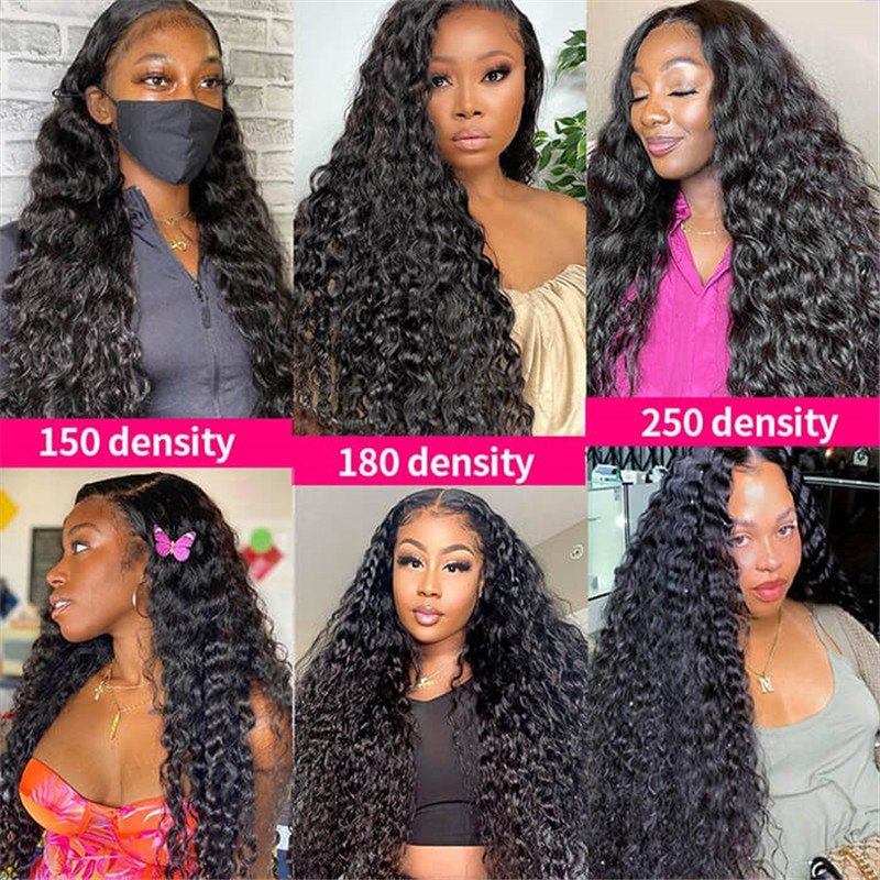 Glueless Water Wave 13X4 Hd Lace Front Wig Pre Plucked Natural Hairline 100% Virgin Human Hair Wigs