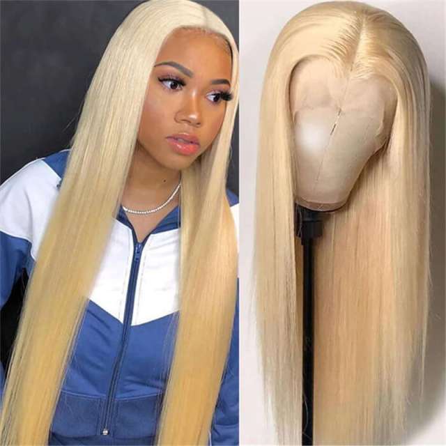 613 Honey Blonde 13X4 Lace Front Wig  T Part Lace Wig Straight Human Hair Transparent Lace Wig For Black Women