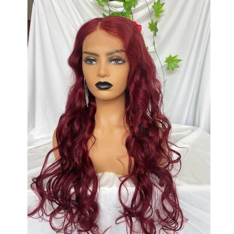 Lace Front Wigs Virgin  Loose Wave Hd Human Brazilian Hair Swiss Lace Front 150% 99J Wigs