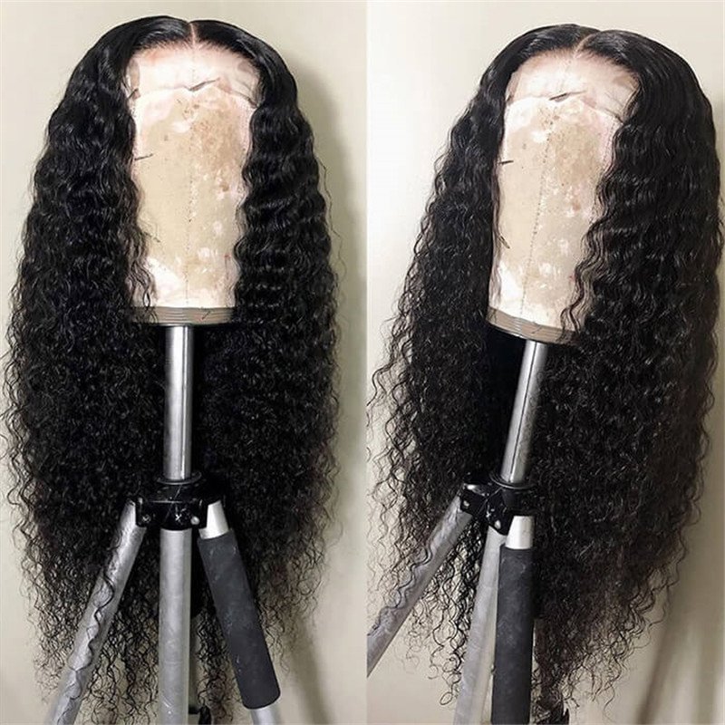 Kinky Curly 4X4 Hd Lace Closure Wig  Glueless Human Hair Lace Wig 150% Density For Sale