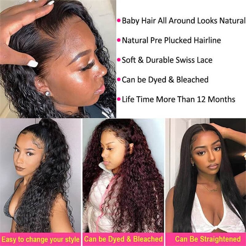 Water Wave 4X4 Hd Transparent Lace With Closure Wet And Wavy Wigs 150% Density Human Hair Natural Hairline