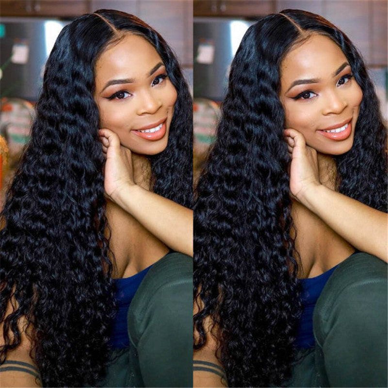 Water Wave Wigs 360 Lace Frontal Wigs Glueless Human Hair 130% 180% Density Natural Looking Wigs