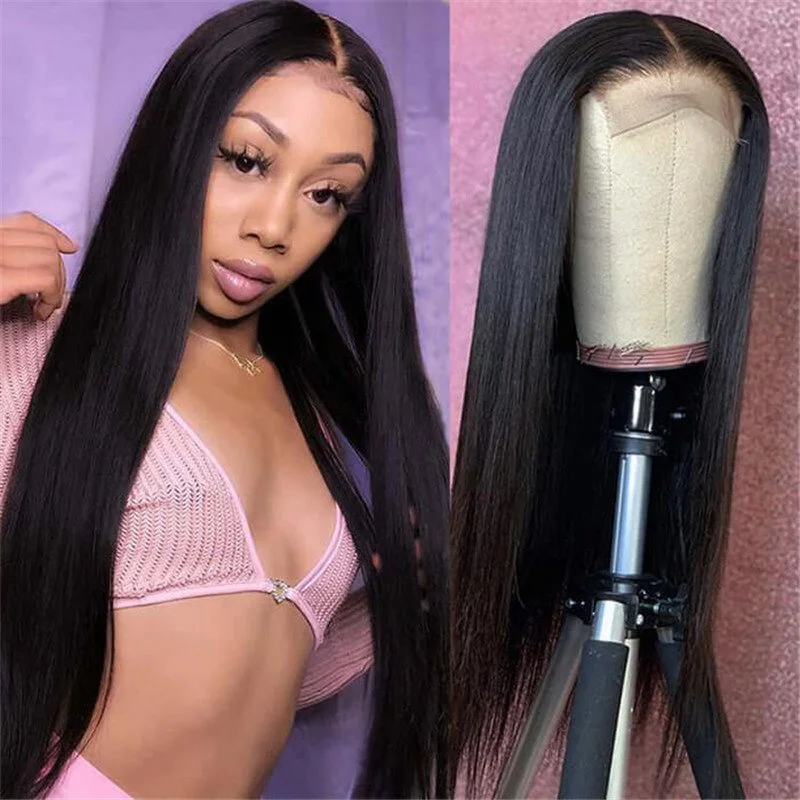 5*5 Hd Lace Closure Wigs Straight Virgin Human Hair Wig Pre Plucked For African American For Sale