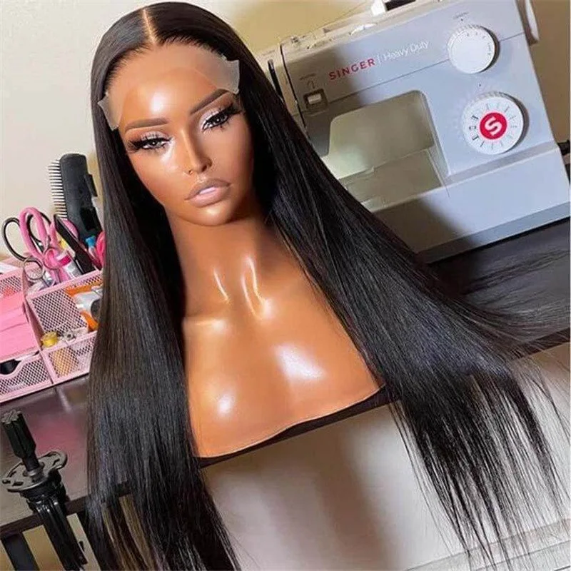 5*5 Hd Lace Closure Wigs Straight Virgin Human Hair Wig Pre Plucked For African American For Sale