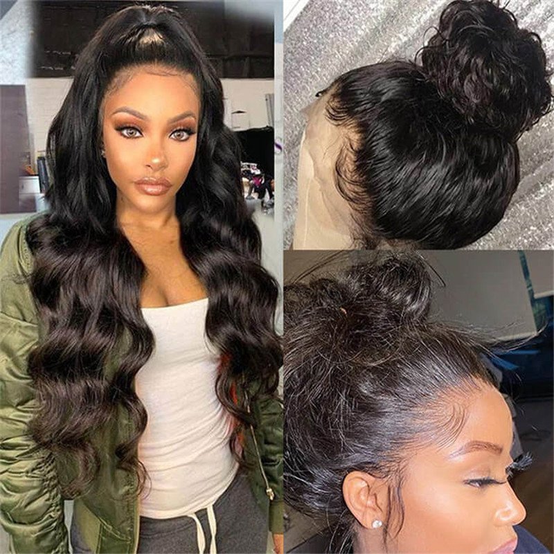 Natural 360 Lace Frontal Wigs Pre Plucked With Baby Hair Body Wave Brazilian Human Hair Wig