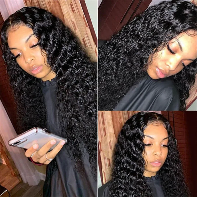 Deep Wave Human Hair 5X5 Hd Transparent Lace Closure Fringe Wigs Cost Glueless Brazilian Lace Wig For Women