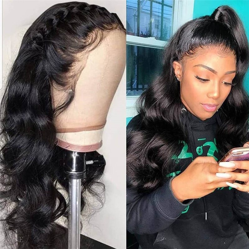 Natural 360 Lace Frontal Wigs Pre Plucked With Baby Hair Body Wave Brazilian Human Hair Wig