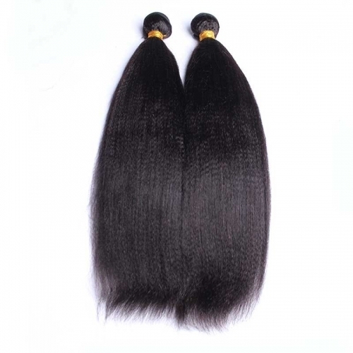Italian Yaki Straight Unporcessed Brazilian Human Hair Bundles Natural Color Hair Weaving