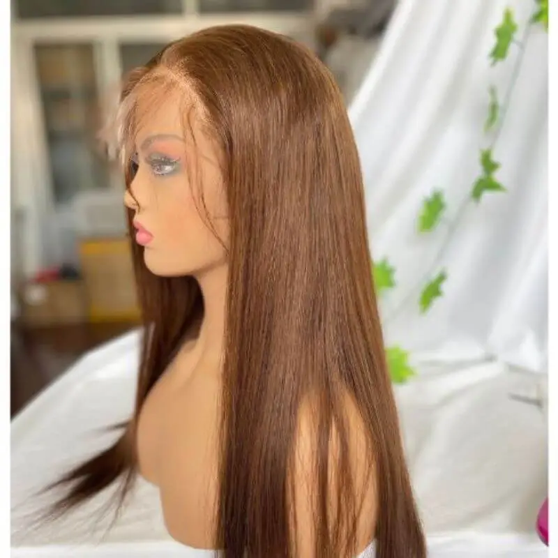 Chocolate Brown  Transparent Hd Lace Front Wigs Human Hair Wigs For Women Pre Plucked Hd Lace Front Wigs