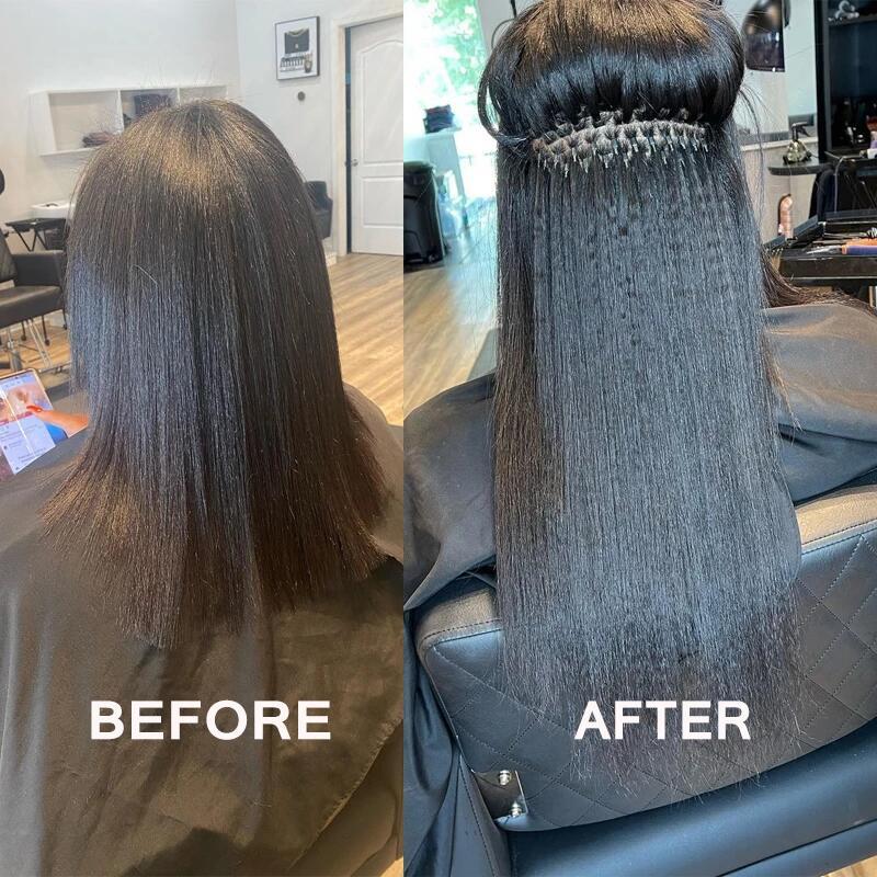 Coarse Yaki Straight Flat K Tips Microlink Hair Extensions  Yaki K Tip Human Hair Extensions 12A Virgin Hair Extensions