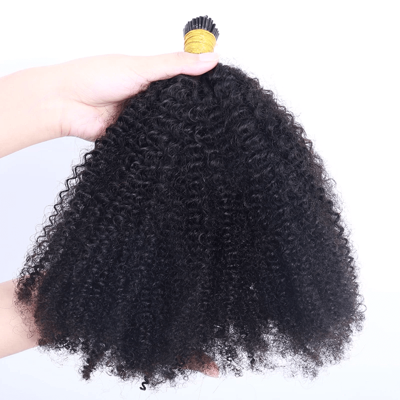 Afro Kinky Curly Coily Microlinks I Tip Hair Extensions Human Hair For Black Women 4B 4C Salon Brazilian Virgin Hair Pwigs