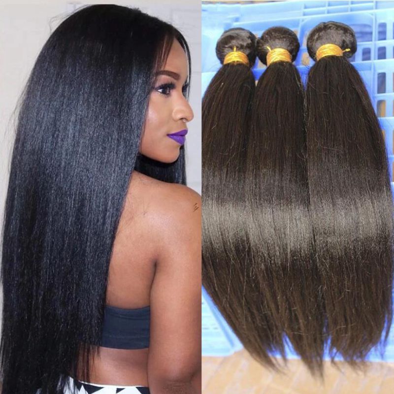 Best Website To Order Hair Bundles Italian Yaki Brazilian Human Hair Weaves 3Bundles Natural Color