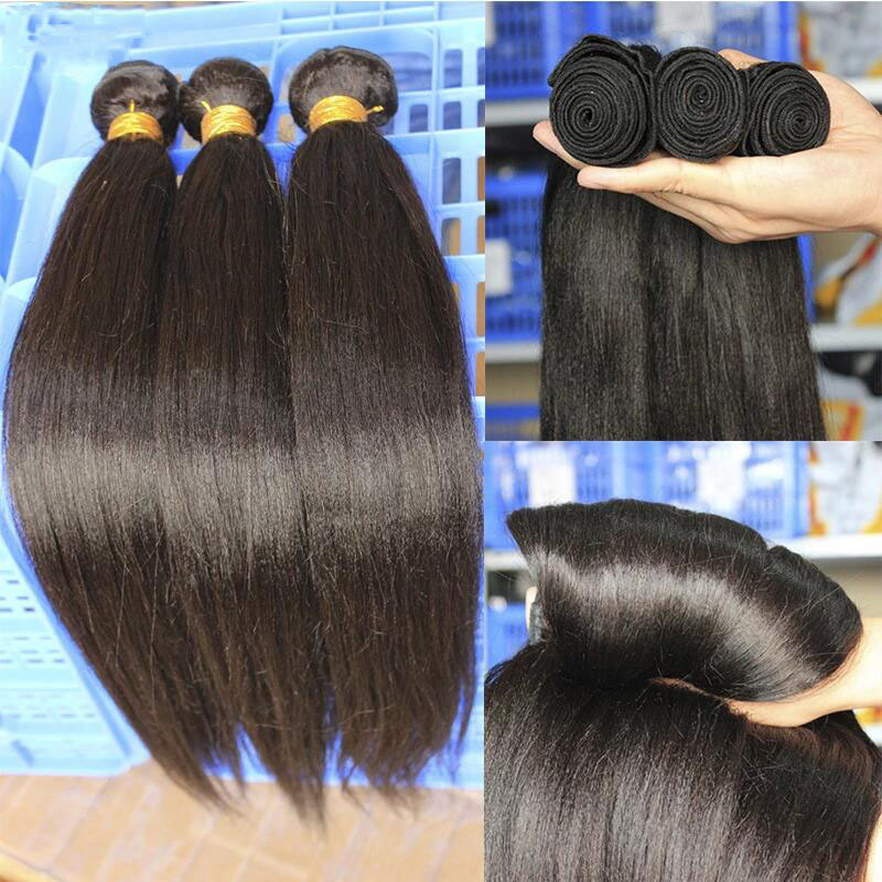 Best Website To Order Hair Bundles Italian Yaki Brazilian Human Hair Weaves 3Bundles Natural Color