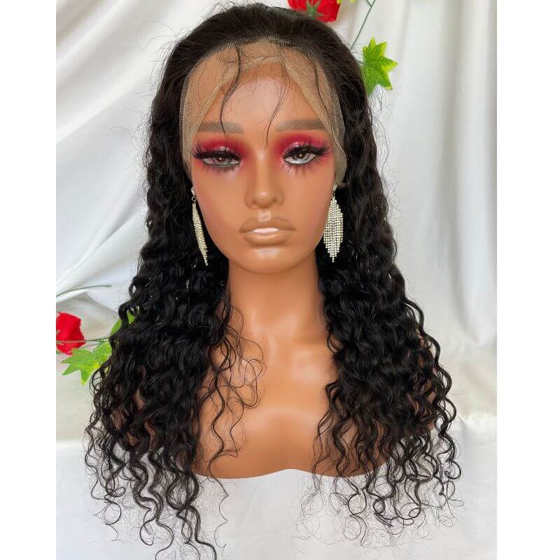 4X4 Silk Top Full Lace Wigs Human Hair Wigs  Deep Wave 150% Density Pre-Plucked Natural Hairline For Women