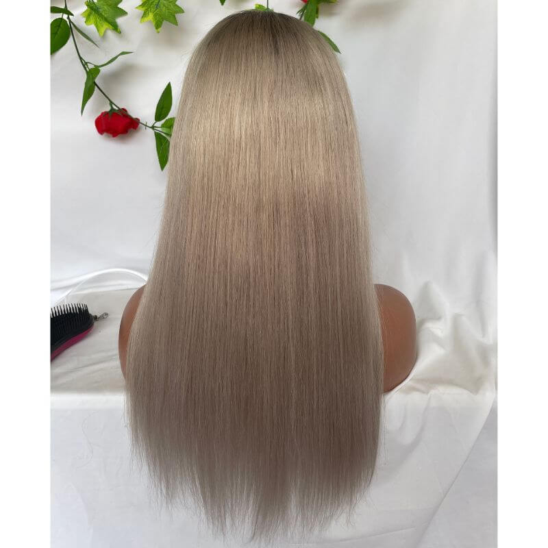 Ombre Grey Sliver Lace Front Wig Human Hair 150% Straight Grey Human Hair Wig Brazilian Ombre Remy Human Hair Wigs Silver Gray Lace Front Wig
