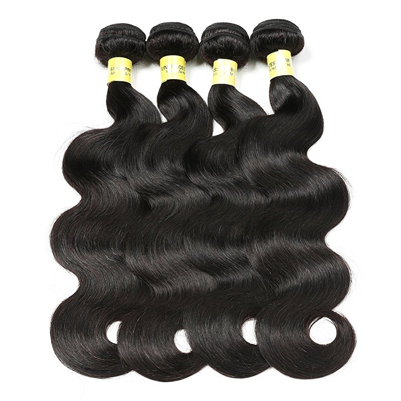 Hair With Closure 8A 3 Bundles Body Wave Virgin Human Hair Bundles With Lace Closure Unprocessed Hair Extensions Natural Black