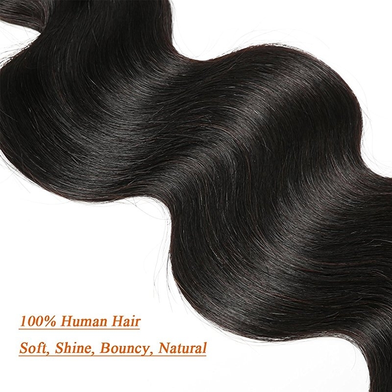Hair With Closure 8A 3 Bundles Body Wave Virgin Human Hair Bundles With Lace Closure Unprocessed Hair Extensions Natural Black