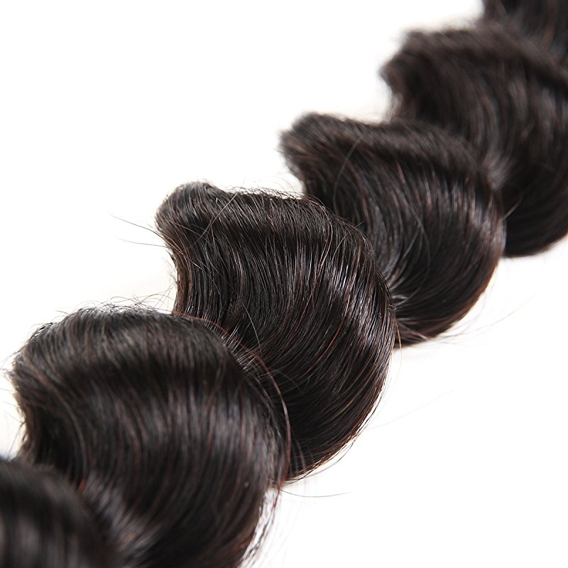 Loose Deep Wave Bundles with Closure Unprocessed Remy Virgin Hair Deep Wave With Closure Natural Color