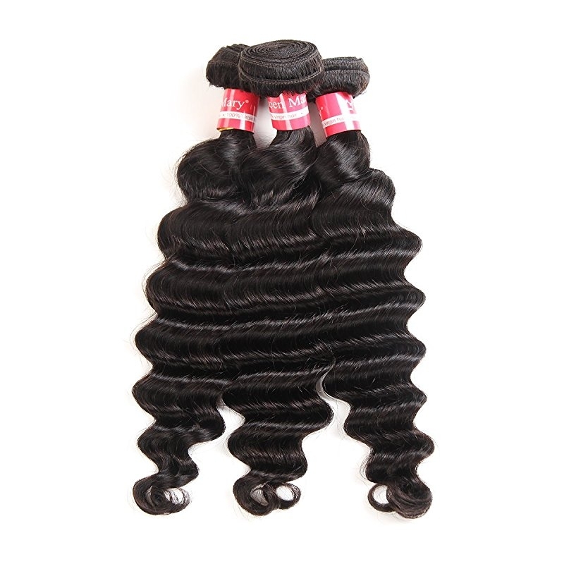 Loose Deep Wave Bundles with Closure Unprocessed Remy Virgin Hair Deep Wave With Closure Natural Color