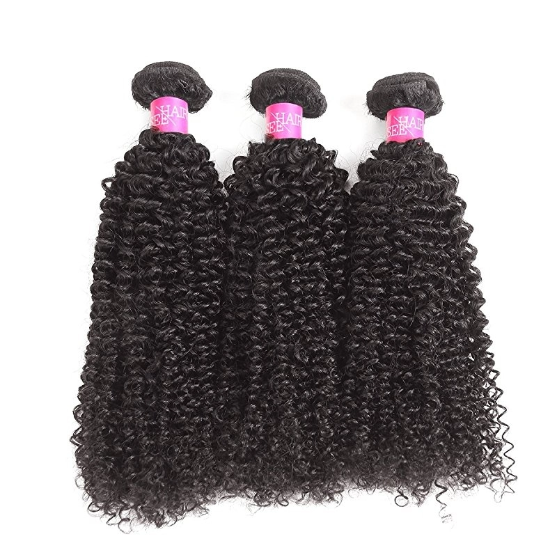 Unprocessed Human Curly Hair Malaysian Deep Curly Human Hair 3 Bundles With 4x4 Lace Closure
