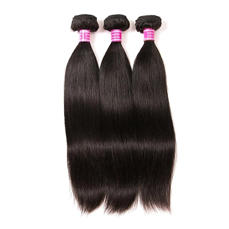 PeruvianHair 3 Bundles With Closure Unprocessed Malaysian Straight Human Hair Bundles With Lace Closure Free Part Hair Extensions