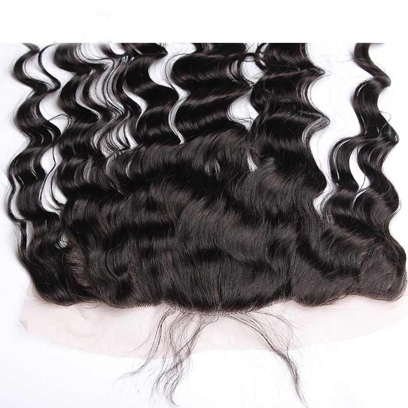 Loose Wave Malaysia Human Hair Best Ear To Ear Lace Frontal Closure Piece 13x4 inchs Natural Color For Sale