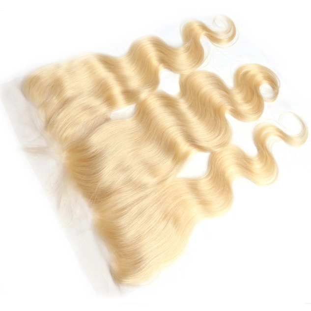 Peruvian Human Hair 613 Blonde Lace Frontal Closure Free Part Body Wave 13x4 Ear to Ear Swiss Lace Bleached Knots