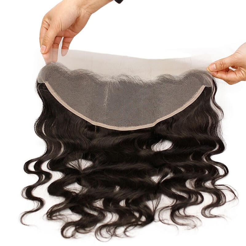 Human Hair Lace Frontal Transparent Lace Frontal Closures With Natural Baby Hair Brazilian Body Wave Remy Hair 13x4 Closure