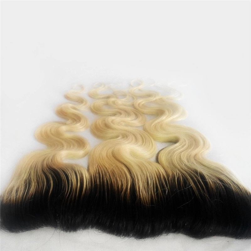 Ombre 13X4 Lace Frontal 1b/613# Ombre Blonde Hand Made Ear to Ear Body Wave Lace Frontal Hair Extension Bleached Knots with Baby Hair