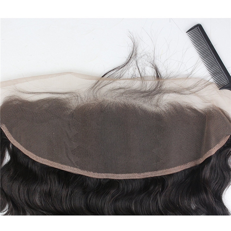 13x4 Full Lace Frontal Closure Body Wave Free Part Ear to Ear Brazilian Human Hair Extensions Frontal Lace Closure with Baby Hair Bleached Knot