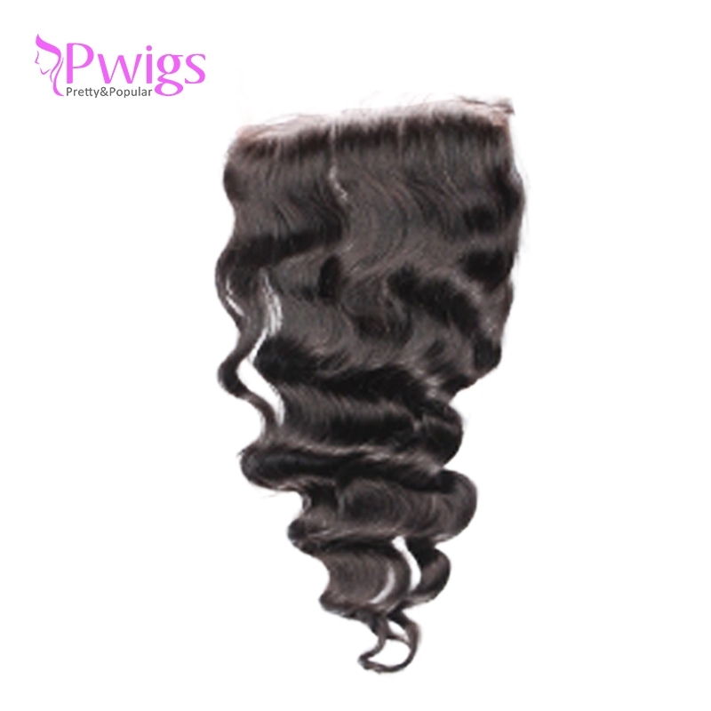 Loose Wave 5x5 Lace Closure With Baby Hair With Bundles Brazilian Remy Hair Human Hair Closure