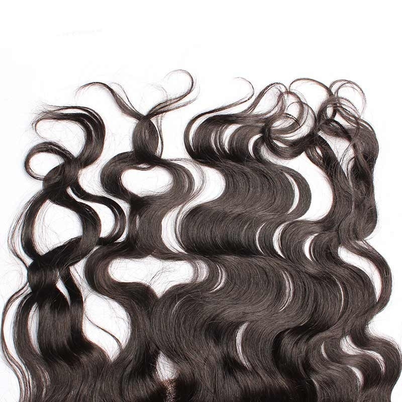 Frontal Piece Weave Body Wave Peruvian Remy Hair A Lace Frontal Closure 13x4inchs Natural Color