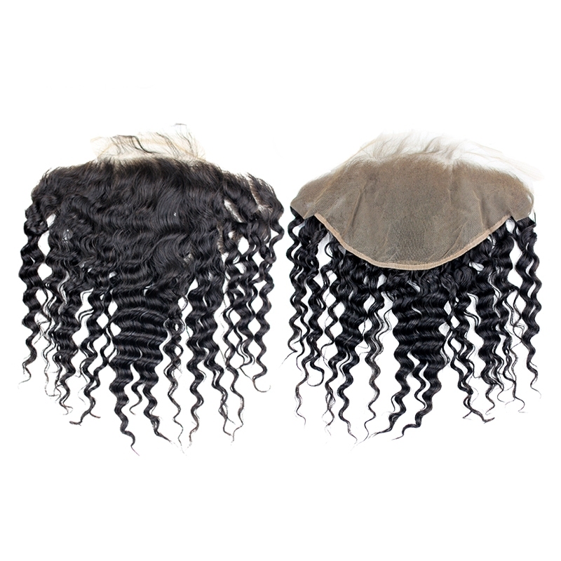 Brazilian Deep Wave 13x6 Lace Frontal Closure Ear To Ear Pre Plucked With Baby Hair Viegin Human Hair Free Part